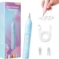 Ezypen Elektrische diamond painting-pen, elektrische diamond painting-stift met vacuümtechnologie, oplaadbare IPX5 waterdichte schilder, 2 reservepunten (roze