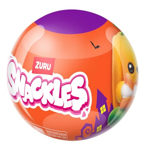 Snackles Peluche de 20 cm Halloween Serie 1 de ZURU, Peluche con Accesorio de Snacks (Shadow)
