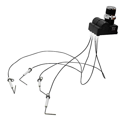 Mcampas Grill Igniter Kit For Blackstone 28 Inch Griddle, 4 Outlet Universal Aa Battery Silver Cover Spark Igniter With High Spark Plug Wire Ignition Replacement Kits #TOP1