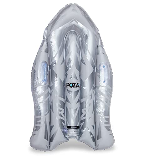 POZA Inflatable Silver Snow Boogie Sled – Luxurious Snow Sled