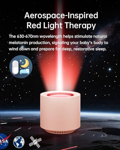 Image of Dimmable Nursery Night Light: Red Light Therapy Sleep Sound Machine with 38 Soothing Sounds & Calming Womb Soother Memory Function, White Noise Sound Machine with Timer for Baby Adult Gift (Peach)