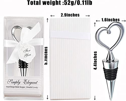 30Pcs Love Design Heart Shape Wine Stoppers For Wedding Favors Bridal Shower Party Gifts For Guests Souvenir Decorations With Individual Package #TOP1