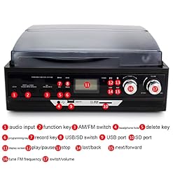 Tourne-Disque Vinyle Bluetooth 3 Vitesses avec Radio FM numérique USB Platine Vinyle Vintage pour disques vinyles avec… - Les Beatles, Paul McCartney, John Lennon, RIngo Starr, George Harrison Tourne-Disque Vinyle Bluetooth 3 Vitesses avec Radio FM numérique USB Platine Vinyle Vintage pour disques vinyles avec… – Image 2