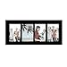 Adeco PF0424 Decorative Black Wood Divided Picture Photo Frame, Wall Hanging, 4 Openings, 4x6 inches