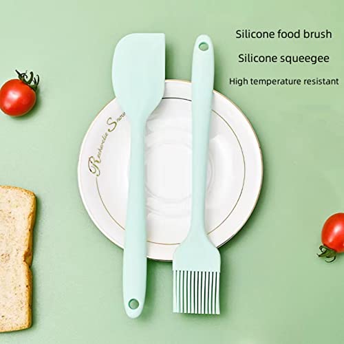 Teelor Silicone Pastry Brush For Baking, 2Pcs Silicone Brush + Silicone Spatula For Grilling, Cooking, Marinades, Easy To Clean And Use, Soft And Flexible, No Hair Loss, Not Easy To Break (Green) #TOP2