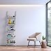 Tangkula Ladder Shelf, 5-Tier Multifunctional Modern Wood Plant Flower Book Display Shelf, Home Office Storage Rack Leaning Ladder Wall Shelf (White, 1)