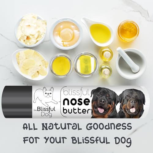 Image of The Blissful Dog Rottweiler Nose Butter for Dry, Cracked Skin, Lick-Safe Dog Nose Balm with Moisturizing Shea Butter, Almond, Olive, and Essential Oils, Pet Supplies, Uncented, 0.15 oz.