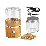 Electric Herb Grinder, Spice Grinder Rechargeable Automatic herb grinder Mini Size 2inx3.5inches with 2pcs 1.7oz/50ml Glass Jars (NOT for nuts or beans)