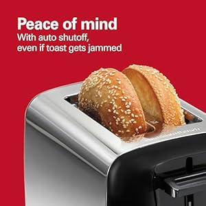 Hamilton beach 2 slice toaster with extra wide slots shade selector auto shutoff cancel button and toast boost black  urban country home decor