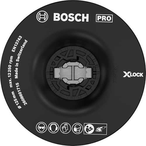Bosch 1x PRO Backing Pad für kleine Winkelschleifer, X-Lock, mittel (Ø 125 mm, Professional Zubehör Kleiner Winkelschleifer)