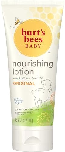Burt’s Bees Baby Nourishing Lotion with Sunflower Seed Oil, Original Scent, Pediatrician Tested, 99.0% Natural Origin, 6 Ounces