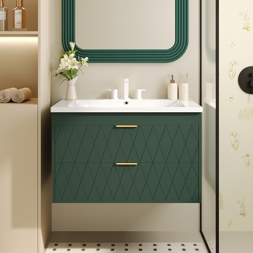 Zyerch 30'' Vanity Bathroom with Sink Combo, Wall Mounted Floating