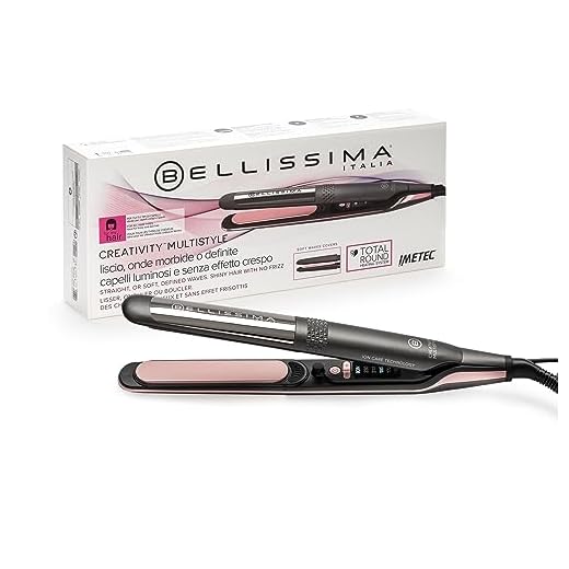 Bellissima Imetec Creativity Multistyle, Piastra per Capelli Lisci o Mossi, Rivestimento ceramica, Particelle Diamante, Cheratina, Piastre Flessibili e Calde Anche Esternamente, 5 temperature
