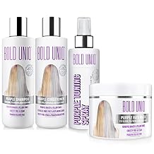 Bold Uniq Blonde Toner Spray & Purple Shampoo, Conditioner & Mask Bundle - Eliminates Brassy Tones From Blonde, Platinum, Silver/Gray Hair. Paraben & Sulfate-free
