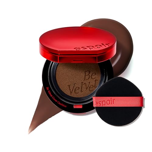Image of ESPOIR Be Velvet Cushion Foundation #47 Clove | Quick and Easy Coverage with Long-lasting Color by Zero Oxidation, Velvety Smooth Finish & Lightweight Formula, Vegan, Korean Makeup, 0.46 oz
