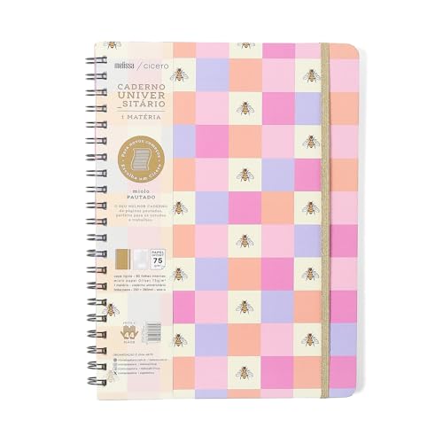 CADERNO ESPIRAL MELISSA PAUTADO 20X28 CASINHA DAS ABELHAS 1 MATERIA 80 FLS