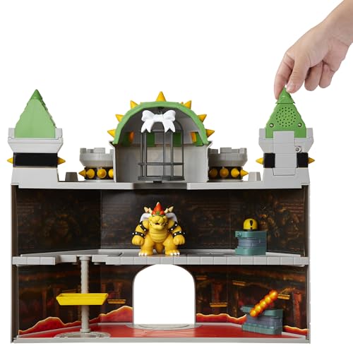 Castillo de Bowser de Nintendo con figura articulada de 6 cm y sonidos auténticos de Mario 4