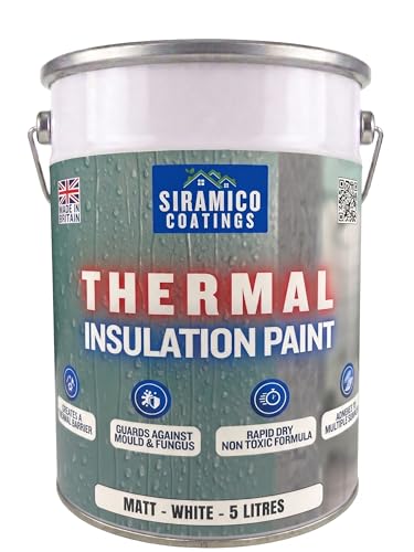 SIRAMICO COATINGS I Thermal Insulation Paint I 5 Litres - Matt White I Provides Thermal Insulation to Painted Surfaces