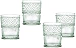 Double Old Fashioned Whiskey Glasses Beverage Glass Cup Blue Claro by Godinger - Set of 4