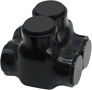 MAKERELE 1-Pack Insulated Inline Splice Connector, 600-4AWG Wires - Robust Vinyl Coating, 2 Port Dual Rated for Copper/Aluminum, Easy Re-Entry for Maintenance, Pre-Filled with Oxidation Inhibitor