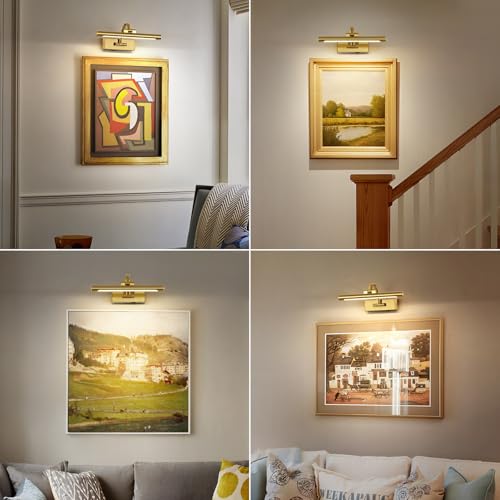 DESOOP Luzes de imagem sem fio para parede recarregáveis, lâmpadas artísticas operadas por bateria c