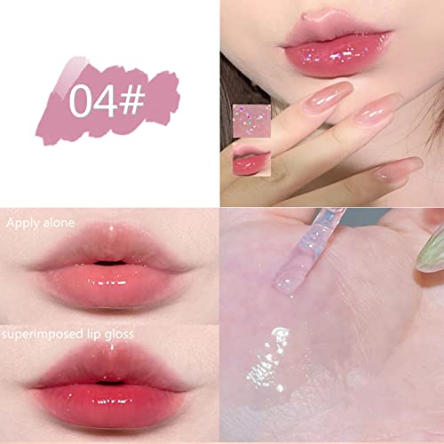 2Pack Milk Jar Lip Gloss Moisturizing Lip Oil Gloss Transparent Plumping Lip Gloss For Dry Lip's Moisturizing Hydrating And Nourishing Mirror Water Light With Fine Flash Long Lasting Crystal Clear(Pink,Purple) #TOP3