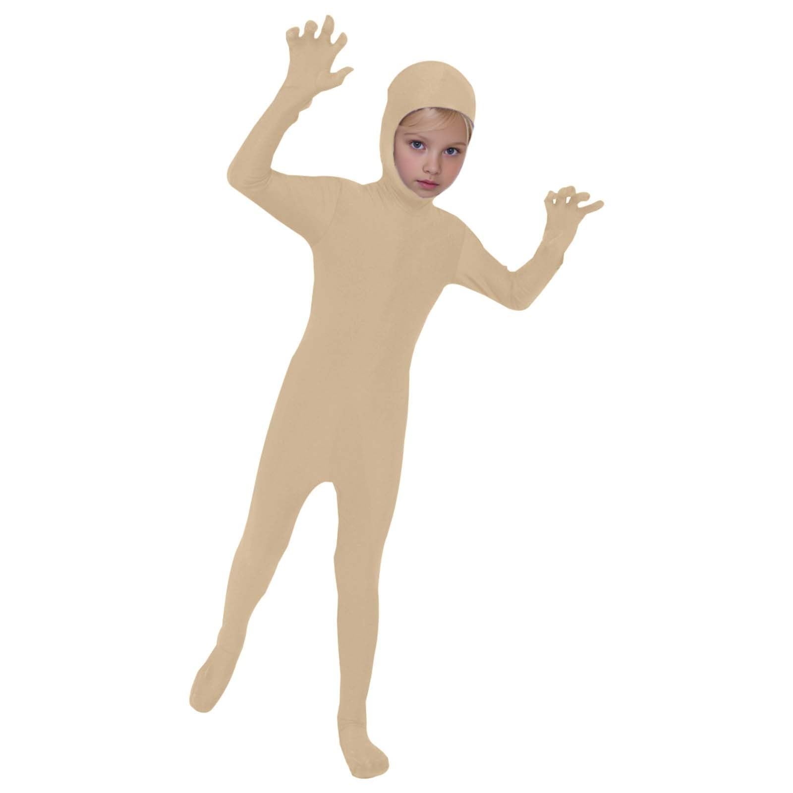 Full Body Halloween Costumes for Kids One Piece Open Face Jumpsuit Plain