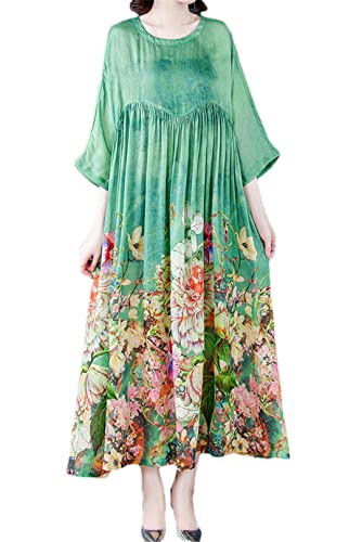 Robe d'été décontractée motif floral style bohème grand confort pour femme XL