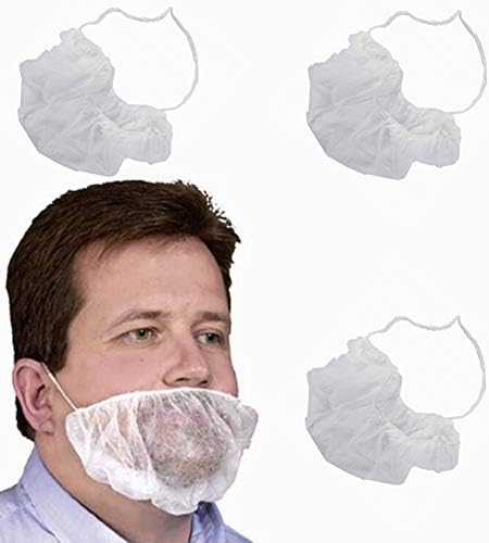 120Pcs Non-Woven Fabric Beard Guard Beard Protector Beard Net Disposable Beard Cover for Food Service Kitchen Sanitary Supplies