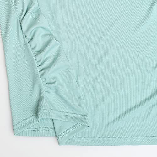 Debelly Maternity Tank Tops For Pregnancy Crew Neck Pregnant Women Sleeveless Tshirts Side Ruched Mama Ribbed Camisole Breathable Vest,Sage Green,L #TOP4