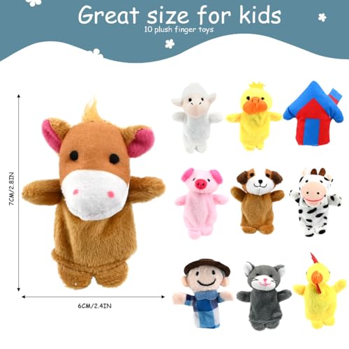 10 Stück Tier Fingerpuppe Karikatur Fingerpuppen Set Süß Plüsch Tier Finger Puppe Kinder Geschichte Zeit Requisiten Baby Fingerpuppen Set Fingerpuppen Spielzeuge Babypädagogik Party Lieferungen (B)