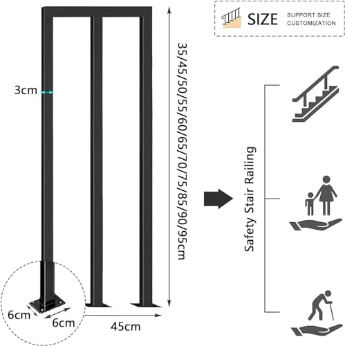 Rampe d'escalier en fer pour sécuriser les marches du balcon et jardin - 3