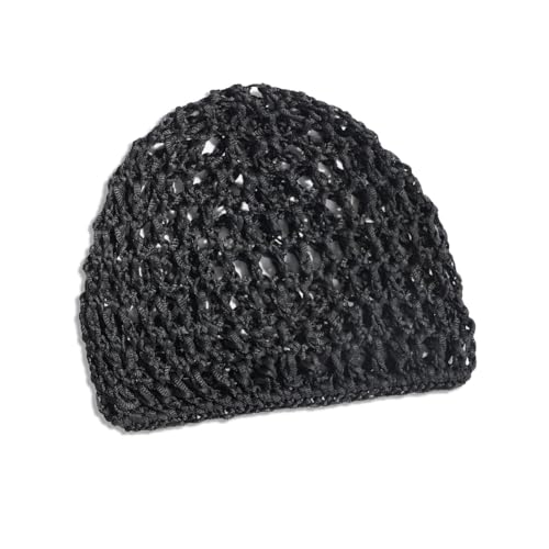 TMTGTS Knitted Hats, Crochet Hat, Elastic Hat, Knitted Hat, Knitted Hat, Knitted Cap, Sleeping Cap, Summer Hat, Crochet Beanie, Skull Cap, Cutout Hats for Girls and Women, Gift Idea, black, Medium