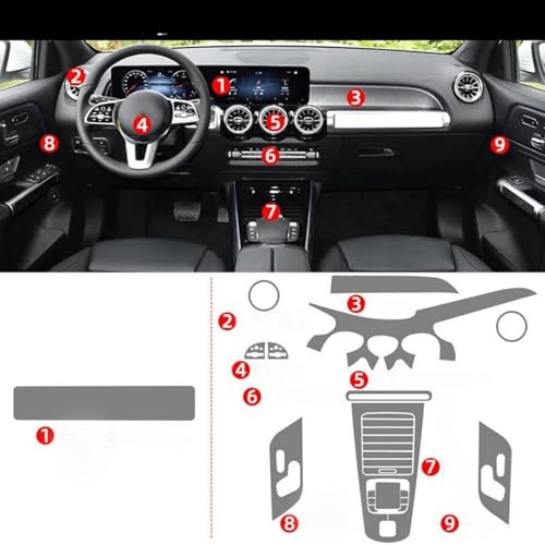Film protection TPU Mercedes évite rayures console centrale tableau bord