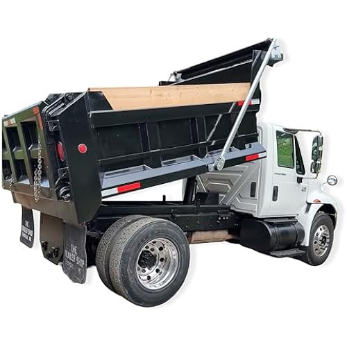 Kym Industries Electric Aluminum 4-Spring Dump Truck Tarp System with 7'6" x 22' Black Mesh Tarp for Beds Up to 24' and 110" Wide