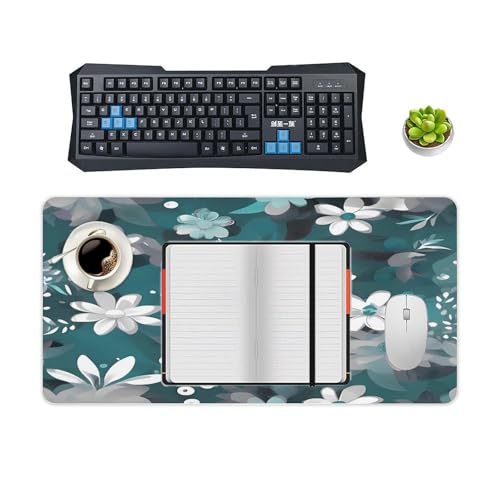 Desk Pad grande con base de goma y diseño floral miniatura 4