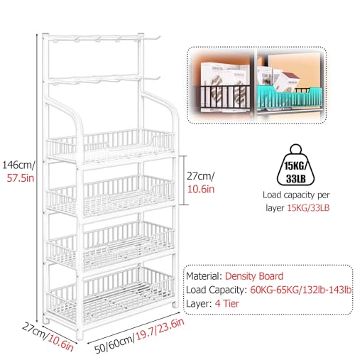 Espositore per snack a 4/5 livelli con ganci, supporto da pavimento per patatine e dolcetti, organizer da cucina, scaffalatura per dispensa commerciale, ideale per sale relax e soluzioni per la