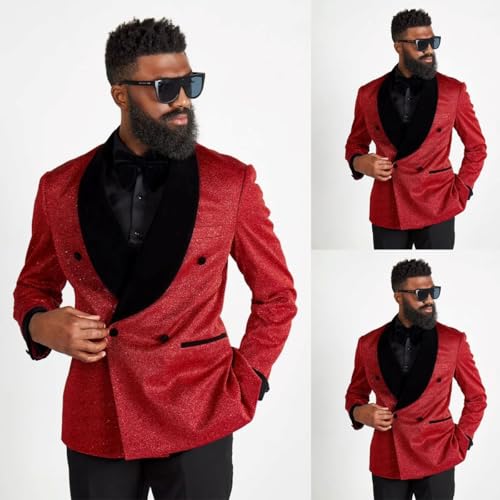 Men's Suit Double Breasted Rayon Jacket Black Pants Shawl Lapel Tuxedos for Homecoming2