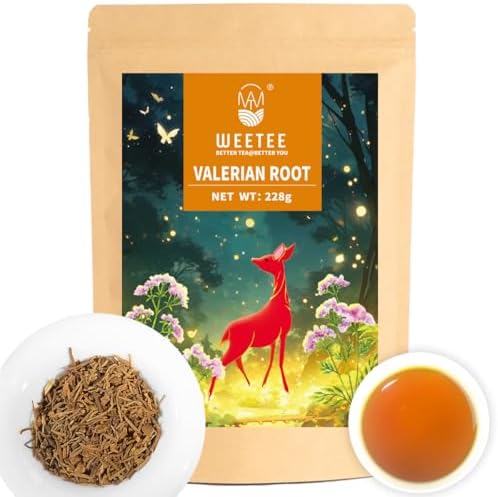 WT WEETEE Valerian Root Tea Loose Leaf 8oz, Caffeine-free for Night & DIY