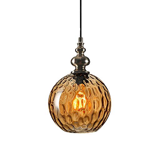 Lustre boule de verre LED moderne pour salon et escalier à 2 lumières