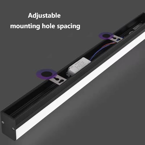 Iluminación de larga de aluminio y acrílico con acabado negro 2