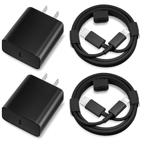 iPhone Charger Fast Charging,[MFi Certified] 2Pack 20W Type C Fast Charger Block with 6FT USB C to Lightning Cable Compatible for iPhone 14/13/12/11 Pro Max/Xs Max/XR/X,iPad (Black)
