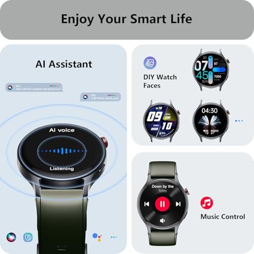 Image of Smart Watch for Men Women, Answer /Make Call, AMOLED Ultra-Clear Screen Activity Trackers with Heart Rate /Sleep /SpO2 Monitor, Smartwatch for iPhone /Samsung /Android, 110+ Sport Modes, 3ATM Waterproof