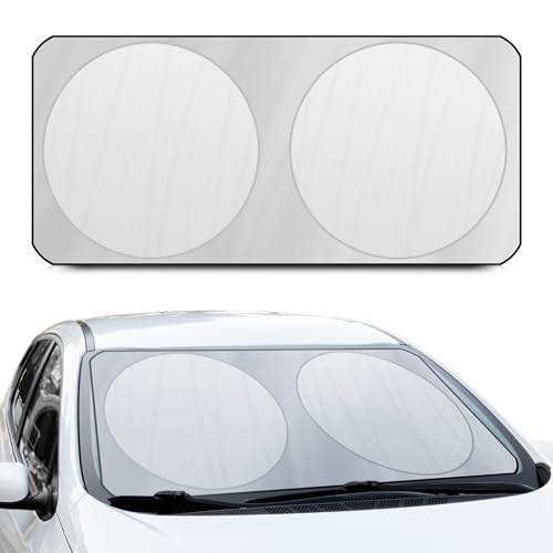 +PWR Car Parts Parasol Delantero Plegable Plata 150 x 80 cm. Protege el Interior del Coche de los Rayos del Sol. Fabricado en 100% Poliéster.