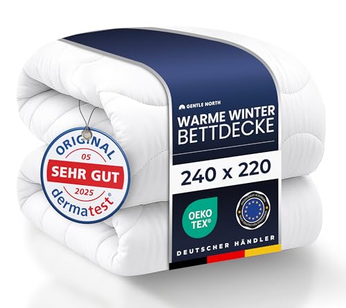Warme Winterdecke 240x220 als Schlafdecke - Bettdecke für Allergiker geeignet - Weiche Steppdecke - Besonders Flauschig & waschbar bei 60