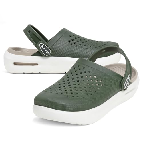 Image of Men Platform Clogs with Adjustable Back Strap | Lightweight EVA Cushioned Sole | Breathable Anti-Slip Everyday Wear Footwear for Indoor & Outdoor Use