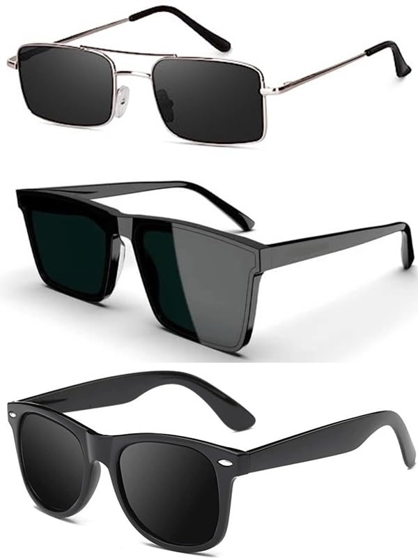 Buy Sheomy Combo Offer Pack Of 3 Square NonPolarized GogglesKaran