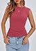 PRETTYGARDEN Women's Ribbed Tank Tops 2026 Summer Cap Sleeve Slim Fitted Knit Basic Casual Tee Shirts Trendy Fashion Clothes (Watermelon Red,Medium)