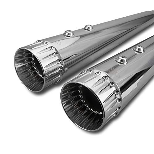 Motorcycle Chrome Megaphone Exhaust Pipes Slip-On Mufflers For Harley Touring Ultra Classic Road Glide 2017-2020