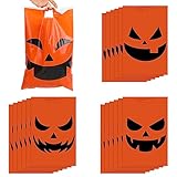 CINECE ハロウィン ラッピング袋 手提げ 24PCS 大きい レジ袋 43×28CM プレゼント お菓子 キャンディ プラスチック かぼちゃ オレンジ
